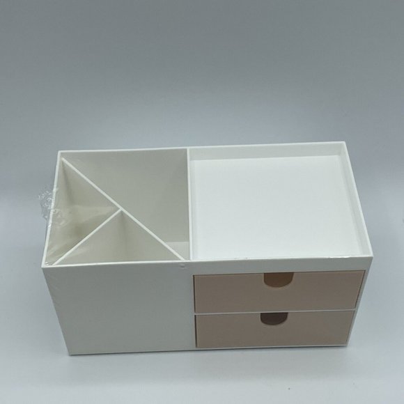 Desk Organizer with Drawers Pink and White NEW XO Sienna For Office Beauty Room - Picture 10 of 13